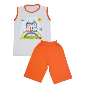 ست تاپ و شلوارک بچگانه مدل  اسب تک شاخ کد STb4025