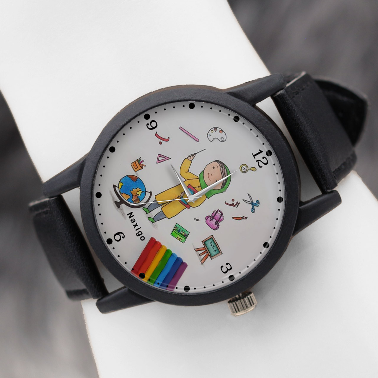 ساعت مچی عقربه ای ناکسیگو مدل روز معلم کد LF12353 ساعت مچی عقربه ای ناکسیگو مدل روز معلم کد LF12353