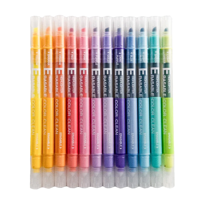 ماژیک علامت گذار مدل پاک کن دار بسته 12 عددی