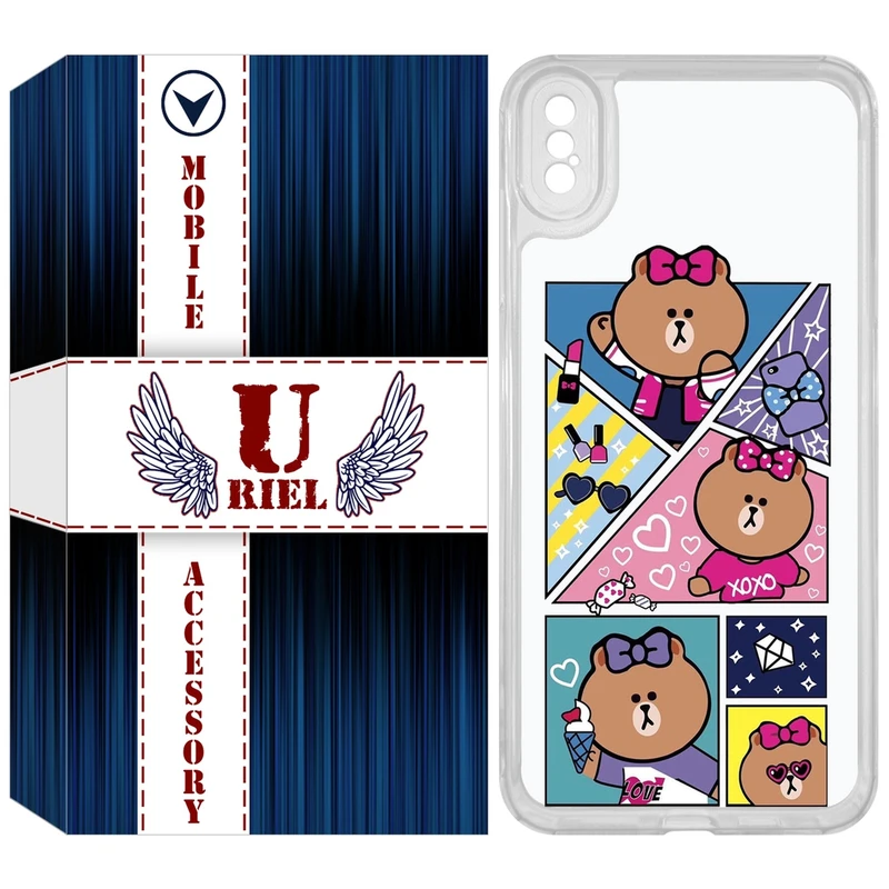 کاور یوریل مدل Clear کد 13 طرح Brown مناسب برای گوشی موبایل اپل iPhone XS Max