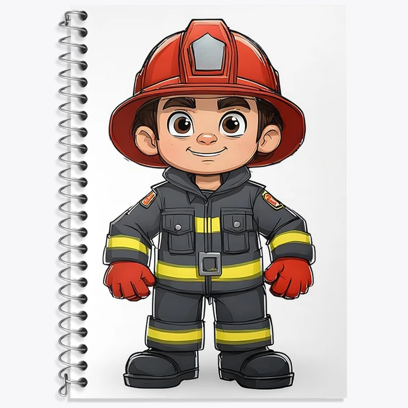 دفتر زبان 50 برگ خندالو مدل دو خط طرح آتش نشان کد N1668