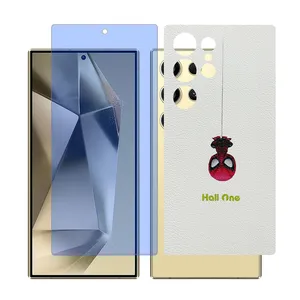 Glass Together model Blue cut screen protector for Samsung Galaxy S22 Ultra mobile phone with back cover sticker