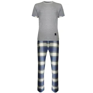 ست تی شرت و شلوار مردانه لباس خونه مدل طه 000920 کد 7845404 رنگ طوسی