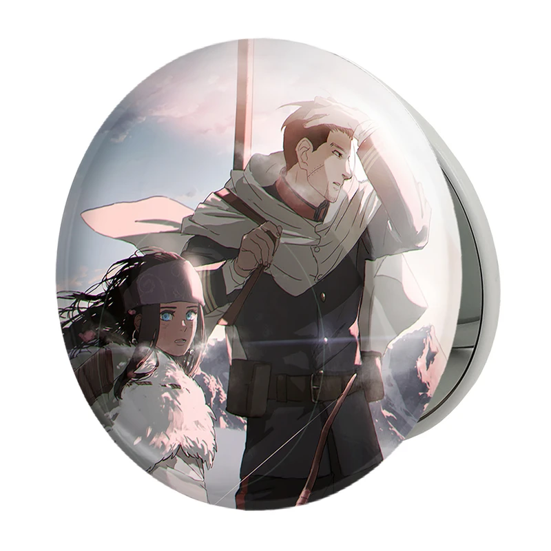 آینه جیبی خندالو طرح هیاکونوسکه انیمه کامویی طلایی Golden Kamuy مدل تاشو کد 23732 