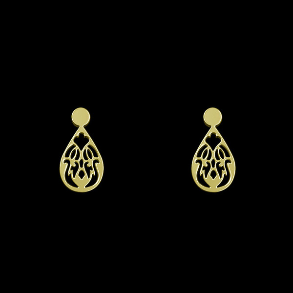 گوشواره طلا 18 عیار زنانه مدوپد مدل هندسی کد GA1-14321
