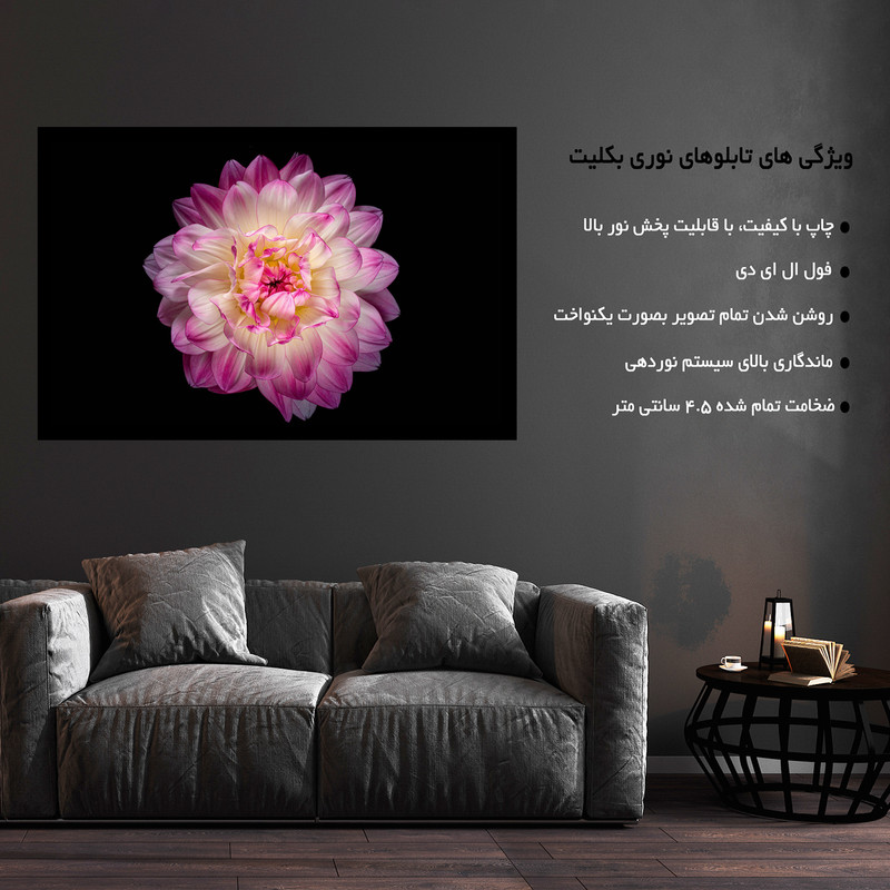 تابلو نوری بکلیت طرح گل کوکب مدل B-MO1761