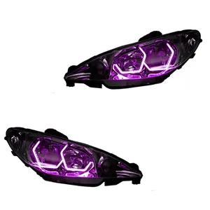 چراغ جلو خودرو گروه پژوهش صنعت مدرن مدل 3D-I8-Pink مناسب برای پژو 206 بسته دو عددی