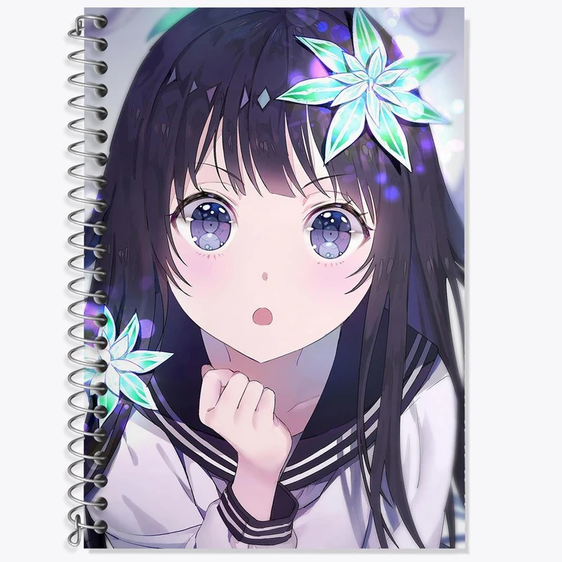 دفتر زبان 50 برگ خندالو مدل دو خط طرح چیتاندا انیمه هیوکا Hyouka کد 17049