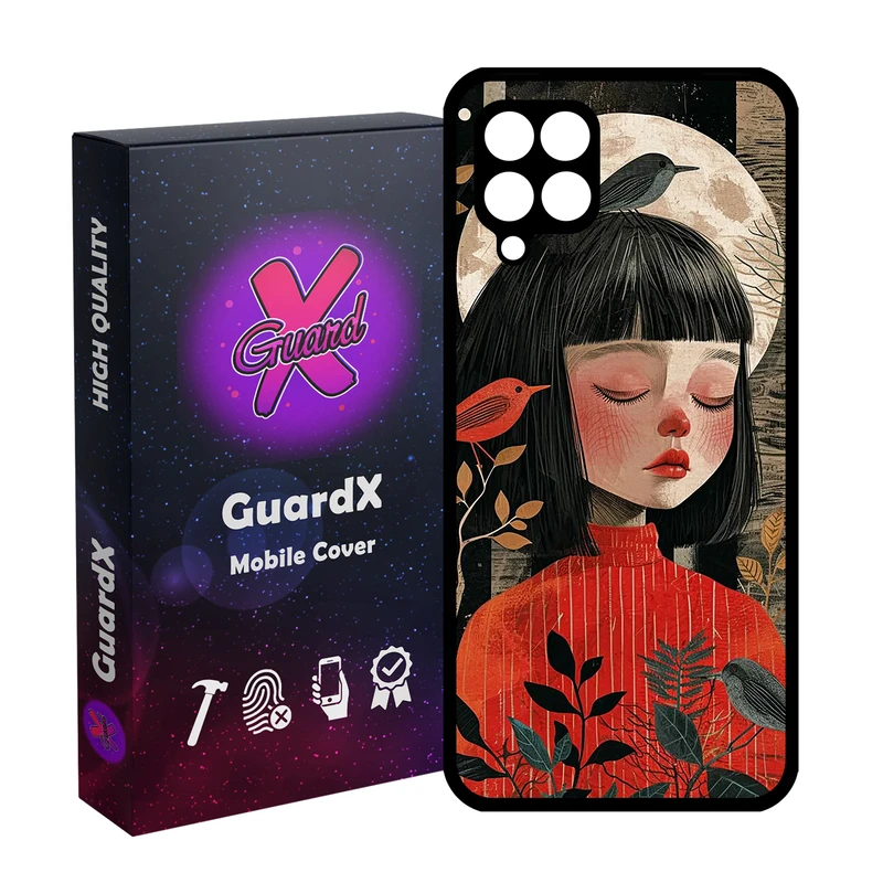 کاور گارد ایکس طرح Girl مدل Glass10784 مناسب برای گوشی موبایل سامسونگ Galaxy A12/M12/F12