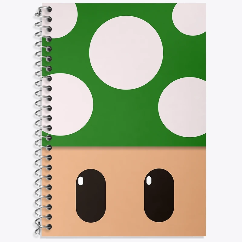 دفتر زبان 50 برگ خندالو مدل سه خط طرح قارچ سوپر ماریو کد N1688