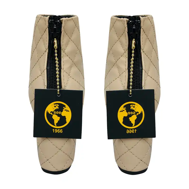 نیم بوت زنانه سیی مدل چنل دوزی کد 1711.2