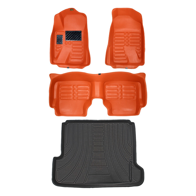 کفپوش پنج بعدی خودرو پانیذ مدل EVA مناسب برای پژو پارس به همراه کفپوش صندوق