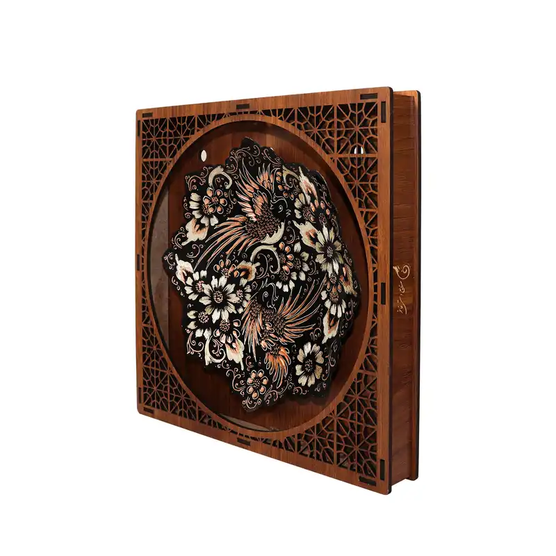 تابلو مسی فاخر مدل الماس تراش مدل سیلورپلیتینگ طرح دو پرنده کد HQ20d16