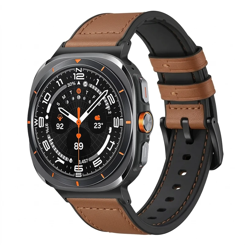بند آکوآرا مدل Leather GKSic مناسب برای ساعت هوشمند سامسونگ Galaxy Watch 7 Ultra 47mm