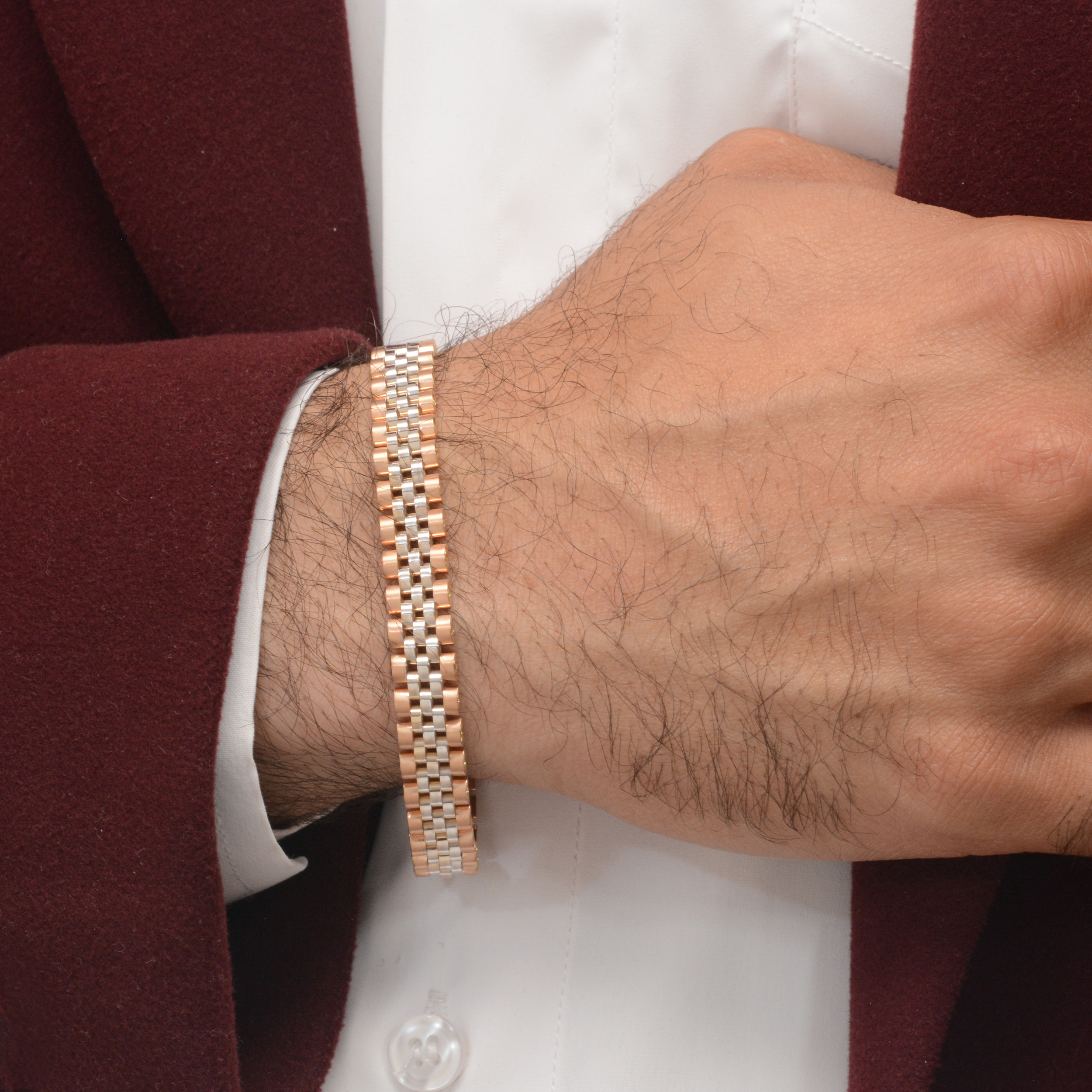 دستبند طلا 18 عیار مردانه طلای مستجابی کد M11