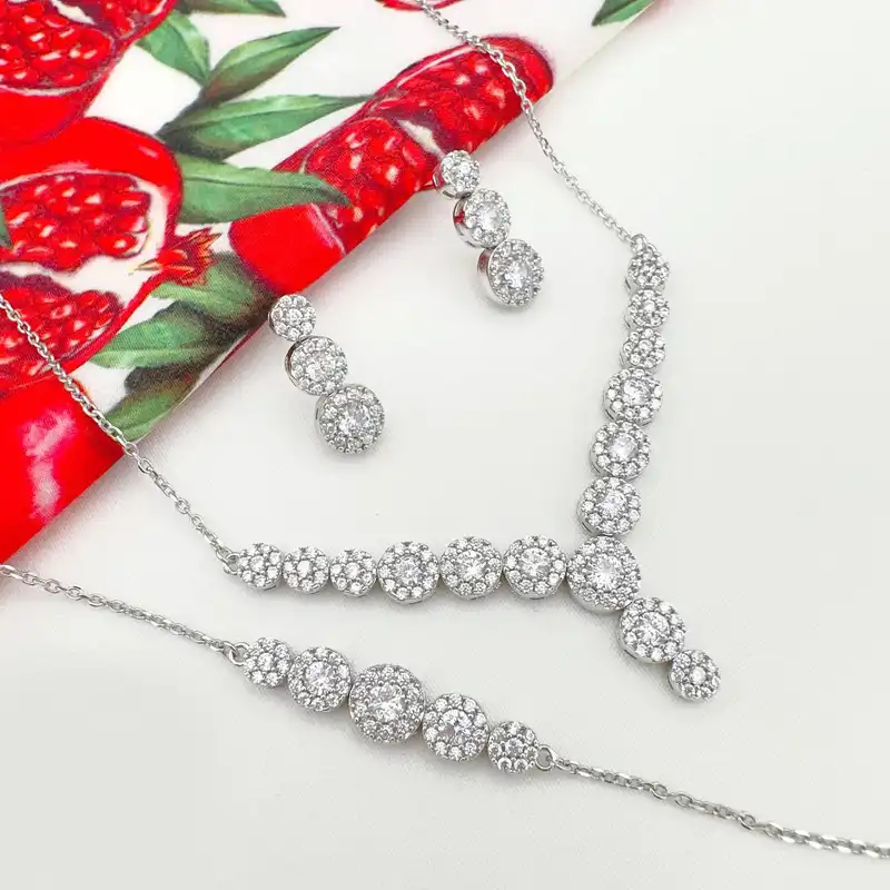 نیم ست نقره زنانه مدل فلاور Barf2