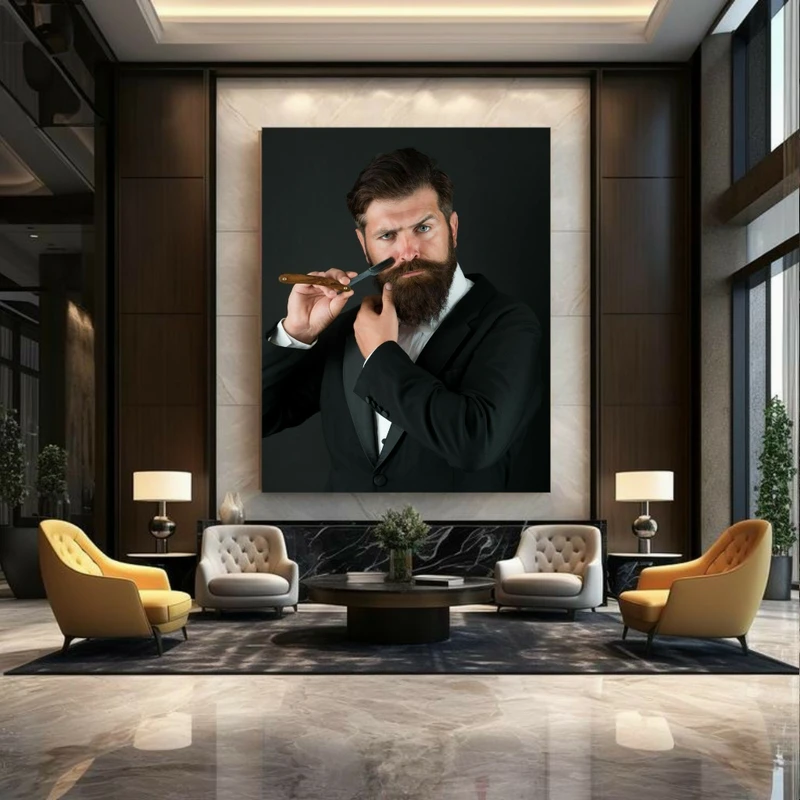  پوستر طرح آرایشگاه مردانه مدل ریش و سیبیل کد BK23911