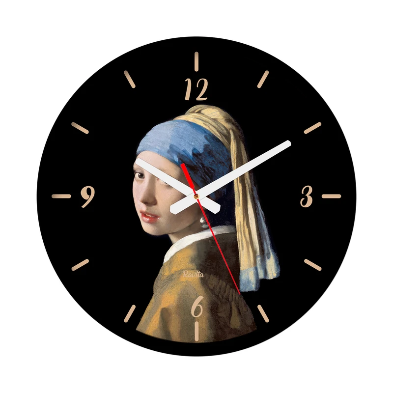 ساعت رومیزی عقربه‌ای راویتا مدل دختری با گوشواره های مروارید کد 3553