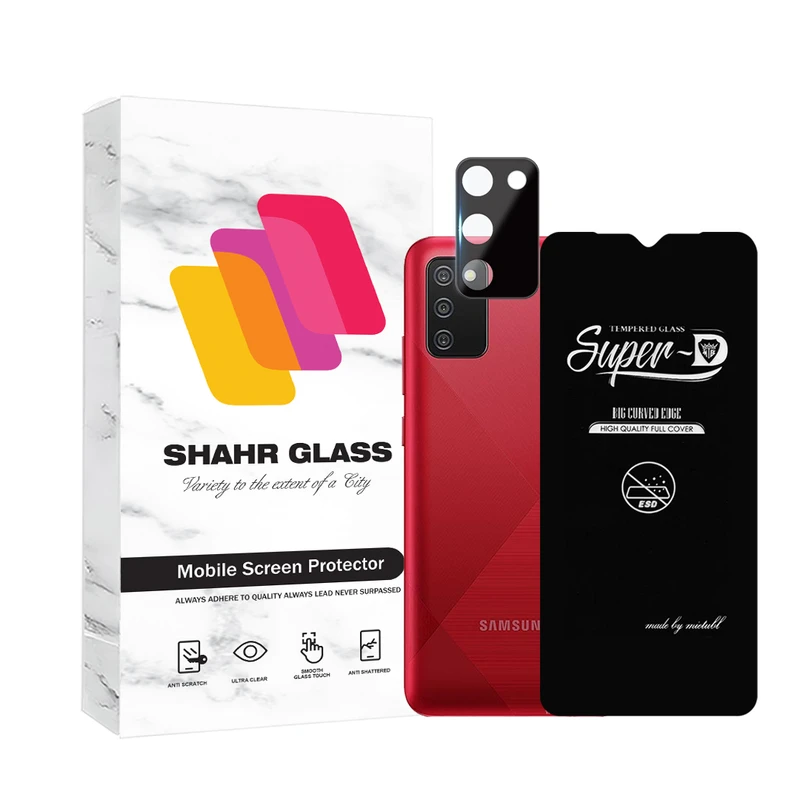 محافظ صفحه نمایش شهر گلس مدل SUPLNFUSH مناسب برای گوشی موبایل سامسونگ Galaxy A02s / M02s / A03s / F02s به همراه محافظ لنز گوشی