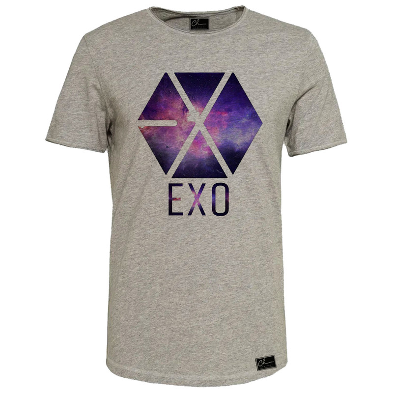 تیشرت آستین کوتاه مردانه مدل EXO کد J229 رنگ طوسی