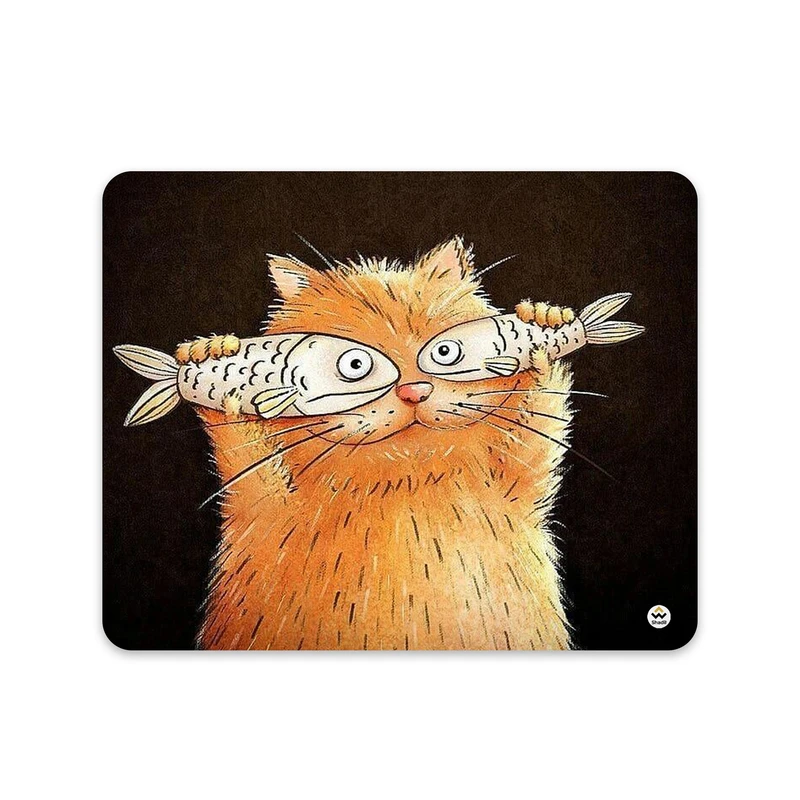 ماوس پد شادیت مدل گربه و ماهی کد24 سایز 24*19 سانتی متر