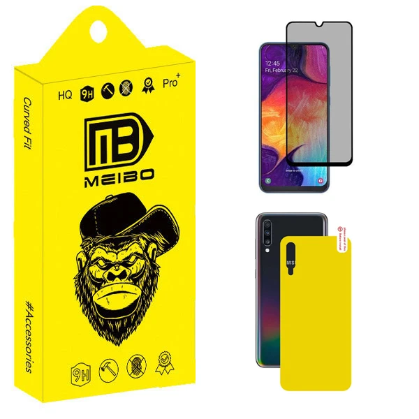 محافظ صفحه نمایش حریم شخصی میبو مدل Carbon Plus مناسب برای گوشی موبایل سامسونگ Galaxy A50 به همراه محافظ پشت گوشی