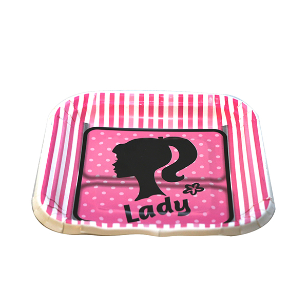 بشقاب یکبار مصرف طرح Lady مدل sa 46 بسته 20 عددی 