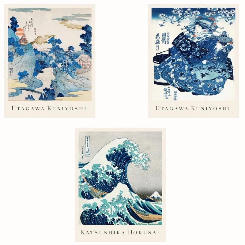 پوستر مدل کلاسیک استایل ژاپنی مجموعه 3 عددی