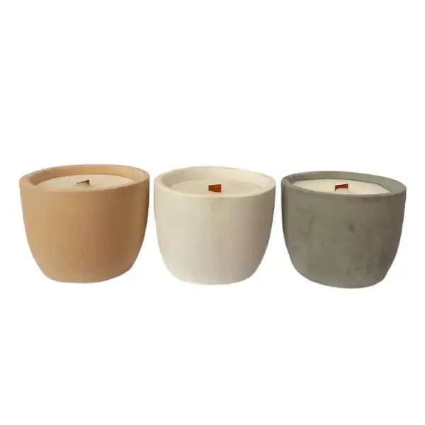 شمع دست ساز مدل بتنی مجموعه 3 عددی