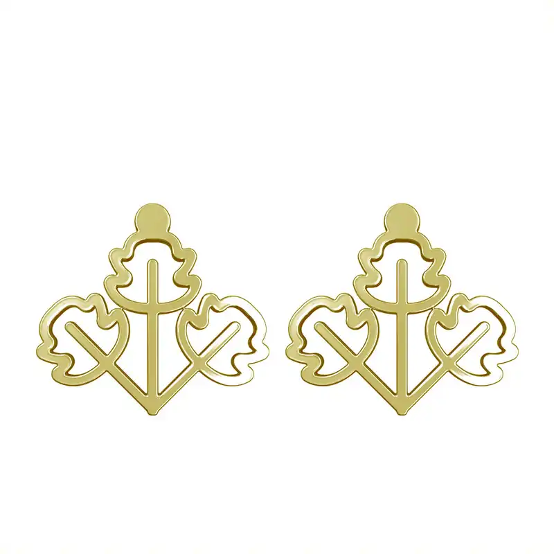 گوشواره طلا 18 عیار زنانه مدوپد مدل برگ کد GA1-15933