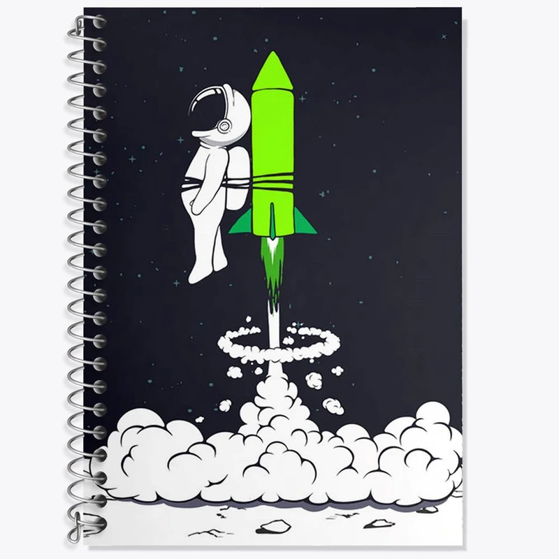 دفتر زبان 50 برگ خندالو مدل سه خط طرح فضایی کد 25146