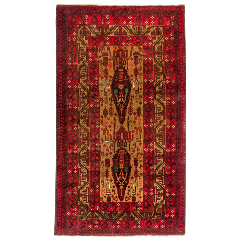 فرش دستبافت سه متری مدل  نقشه بلوچ  کد 33.1849