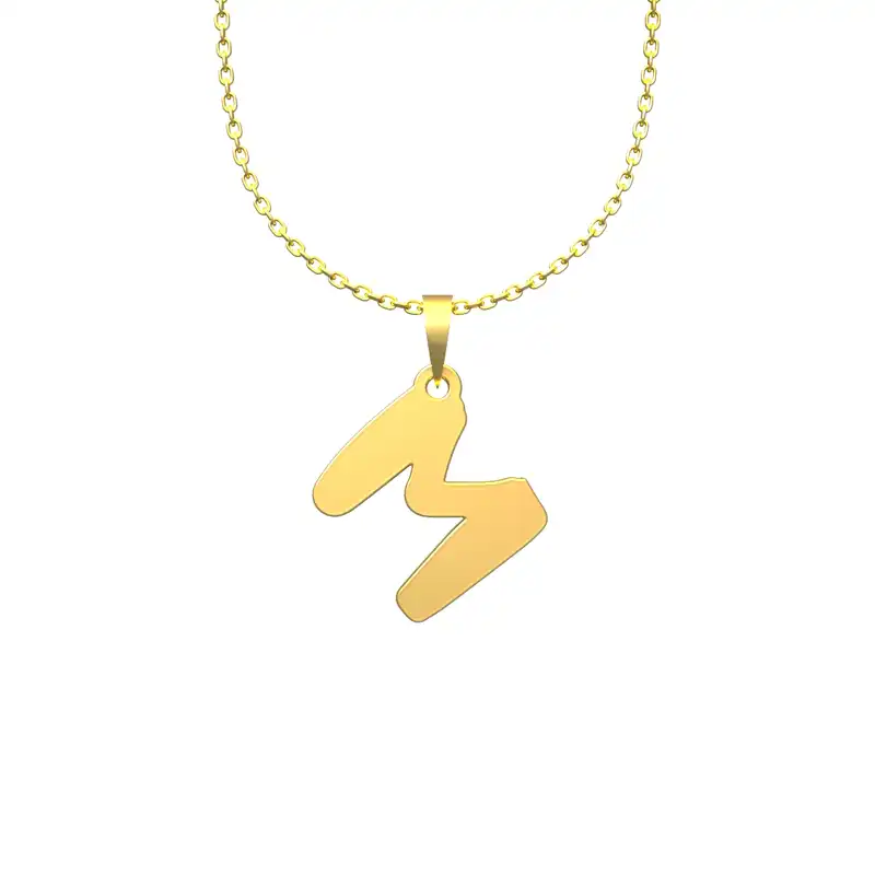 گردنبند طلا 18 عیار زنانه مدوپد مدل حرف M کد H2-1-1032