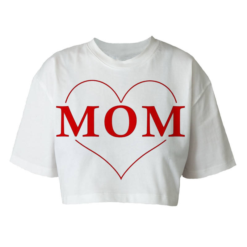 کراپ تاپ آستین کوتاه زنانه مدل mom j03