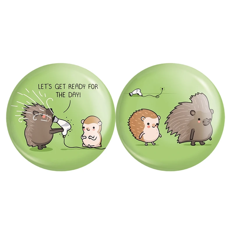 مگنت خندالو مدل حیوانات بامزه خارپشت و جوجه تیغی کد A22 مجموعه 2 عددی