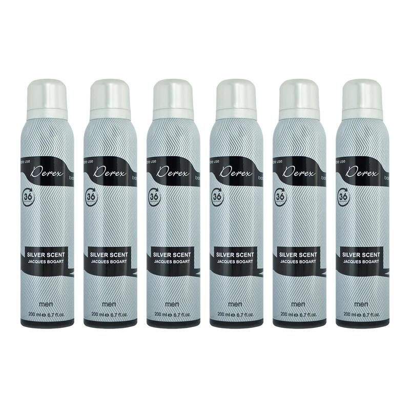 اسپری خوشبو کننده بدن مردانه دریکس مدل Silver Scent حجم 200 میلی لیتر مجموعه 6 عددی