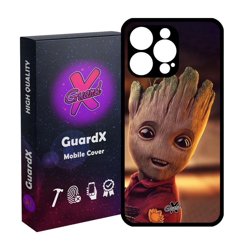 کاور گارد ایکس طرح Groot مدل قاب Glass10479 مناسب برای گوشی موبایل اپل iPhone 15 Pro Max