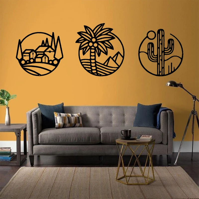 استیکر مدل چوبی طرح طبیعت کد S44 مجموعه 3 عددی