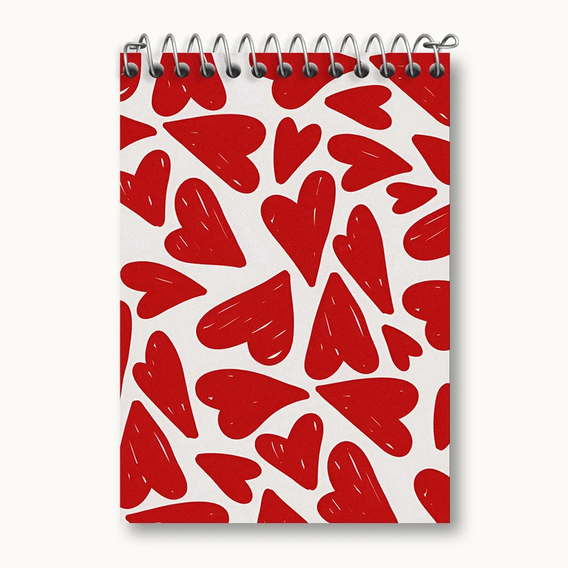 دفتر یادداشت 50 برگ خندالو طرح پترن قلبی کد N5346