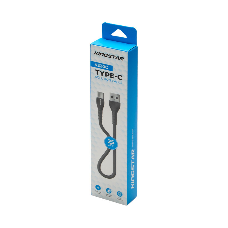 کابل تبدیل USB به USB-C کینگ استار مدل K520C طول 0.25 متر