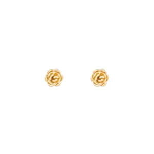 گوشواره طلا 18 عیار زنانه مدل گل رز P0020