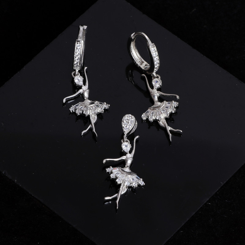 نیم ست نقره زنانه مدل GTA-235 نیم ست نقره زنانه مدل GTA-235