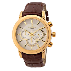 ساعت مچی عقربه‌ای مردانه رومانسون مدل سه موتور کورنوگراف بند چرمی