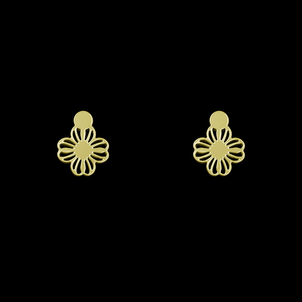 گوشواره طلا 18 عیار زنانه مدوپد مدل گل کد GA1-10118