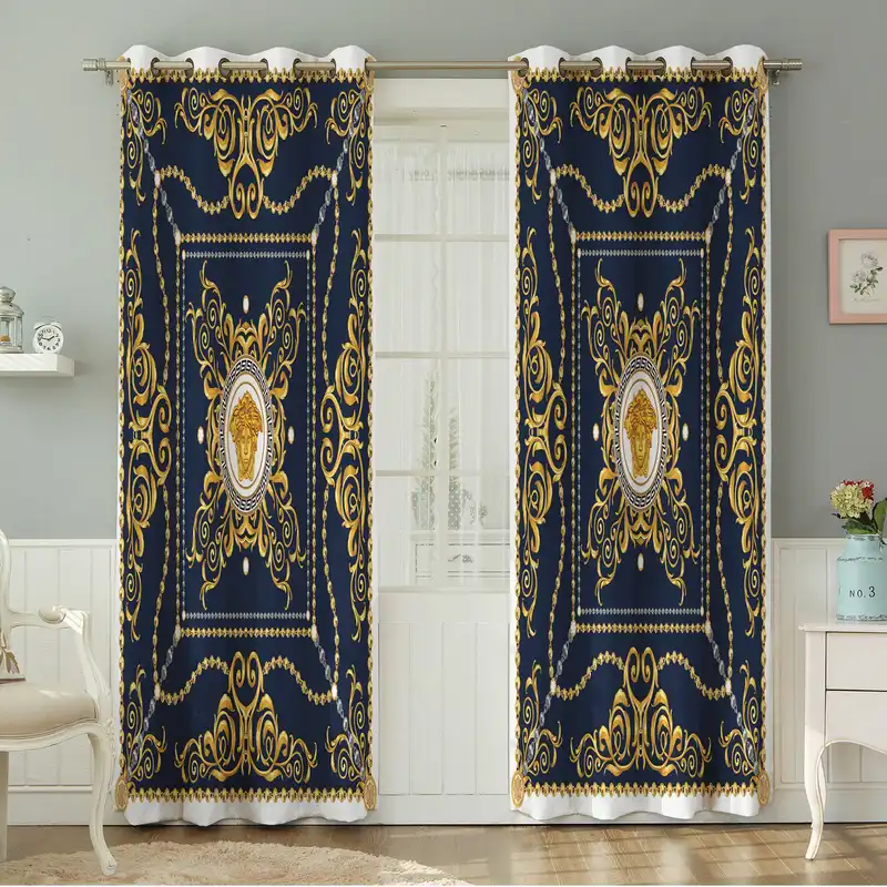 پرده نیروانا طرح سنتی مدل مخمل کد 5206سایز 140×280 سانتی متر