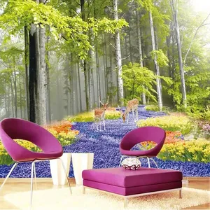 پوستر دیواری سه بعدی مدل نقاشی طبیعت گوزن DVRF1400