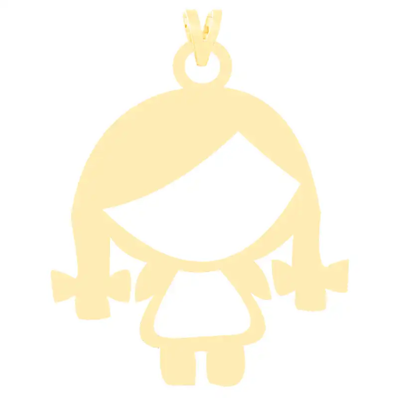 آویز گردنبند طلا 18 عیار زنانه کرابو طرح دختر بچه مدل Kr3669