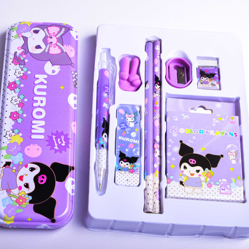 بسته لوازم تحریر مدل کرومی مجموعه 9 عددی