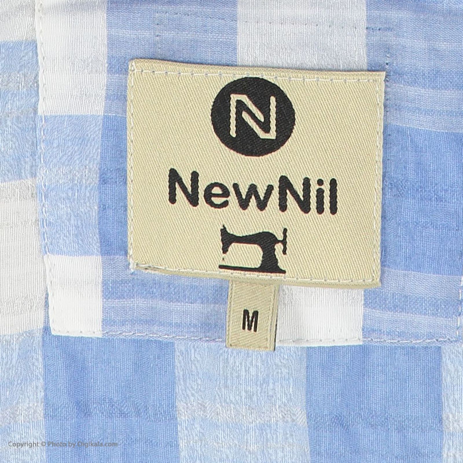 پیراهن آستین کوتاه مردانه نیو نیل مدل PM101-BlueandWhite -  - 6