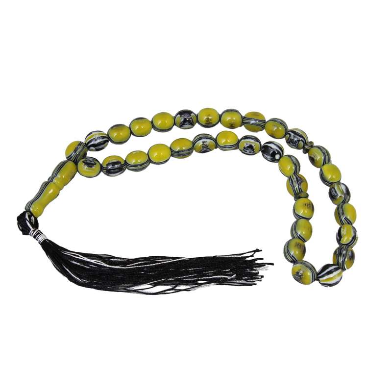 تسبیح بازرگانی میلادی مدل پلاستیکی طرح عقیق سلیمانی کد T_322